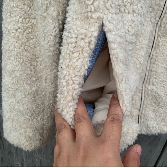 PENDLETON Jacket Women’s Size Small Beige Wool Sherpa Teddy 90's Fuzzy Full Zip - Picture 8 of 16